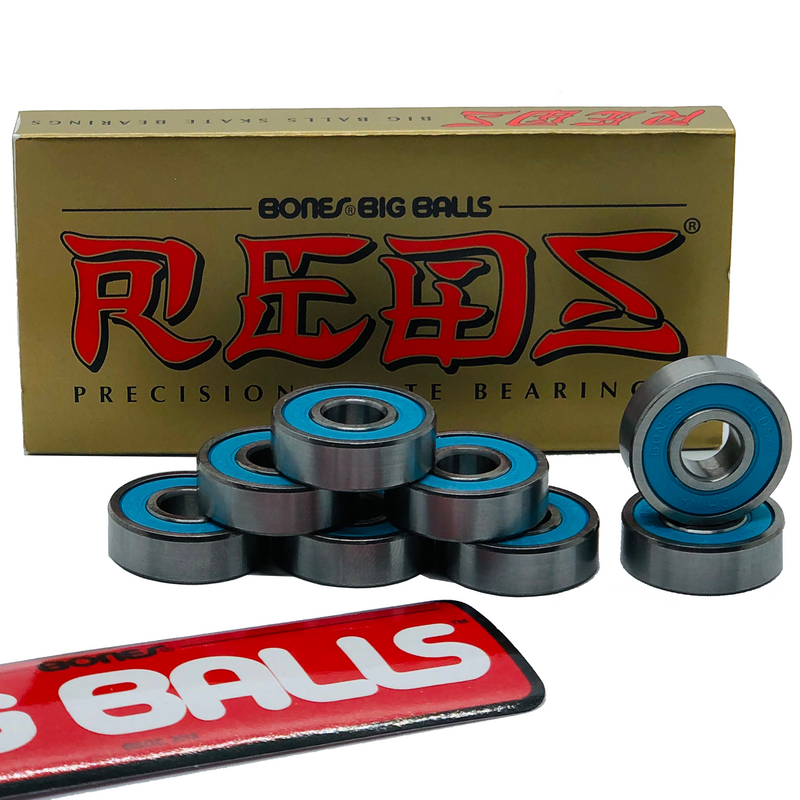 Bones Bearings Reds Big Balls Skateboard / Inline / Roller Derby Bearings, 16 Pack