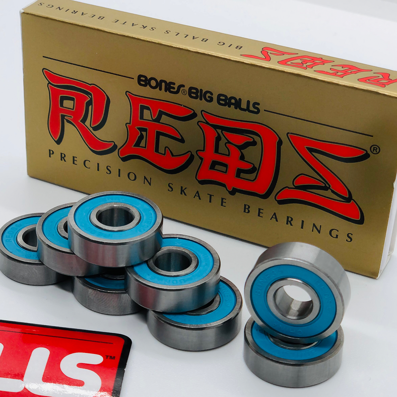 Bones Bearings Reds Big Balls Skateboard / Inline / Roller Derby Bearings, 16 Pack