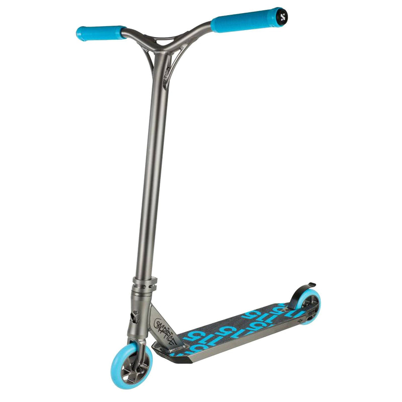 Sacrifice Scooters Flyte 115 Complete Stunt Scooter, Gunmetal/Blue Stunt Scooter Sacrifice 