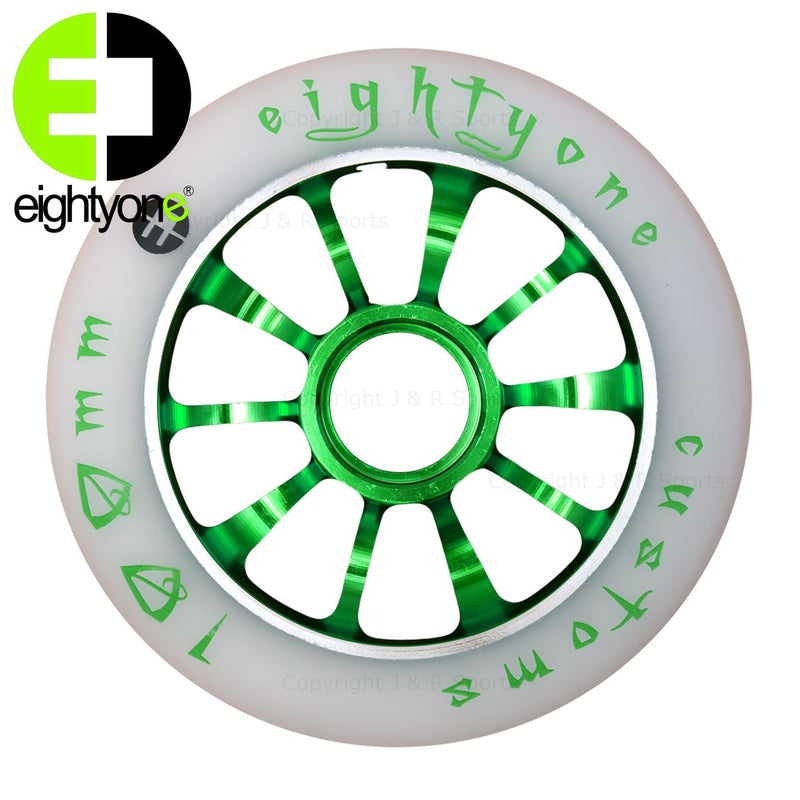 81 Custom 100mm Alloy Core Wheel, Green