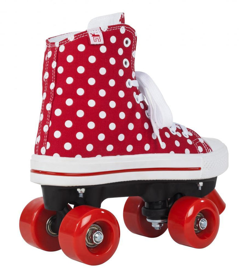 Rookie Rollerskates Canvas High, Polka Dots Red/White Quad Skates Rookie 