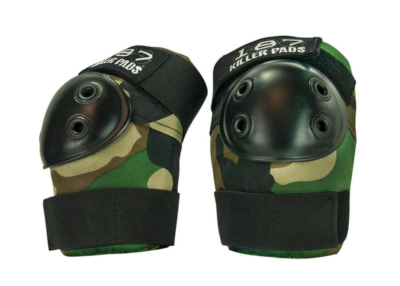 187 Protection Adult Killer Pad Set Knee and Elbow, Black/Camo