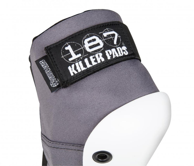 187 Protection Adult Killer Pads Pro Elbow Pads, Grey/Black/White