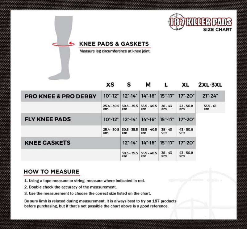 187 Protection Adult Killer Pad Set Pro Knee Gaskets Pads, Black