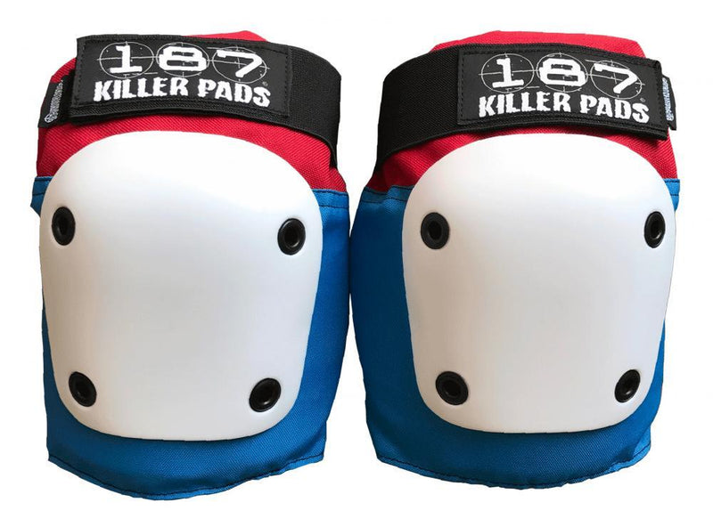 187 Killer Pads Fly Knee Pads, Red/White/Blue Protection 187 