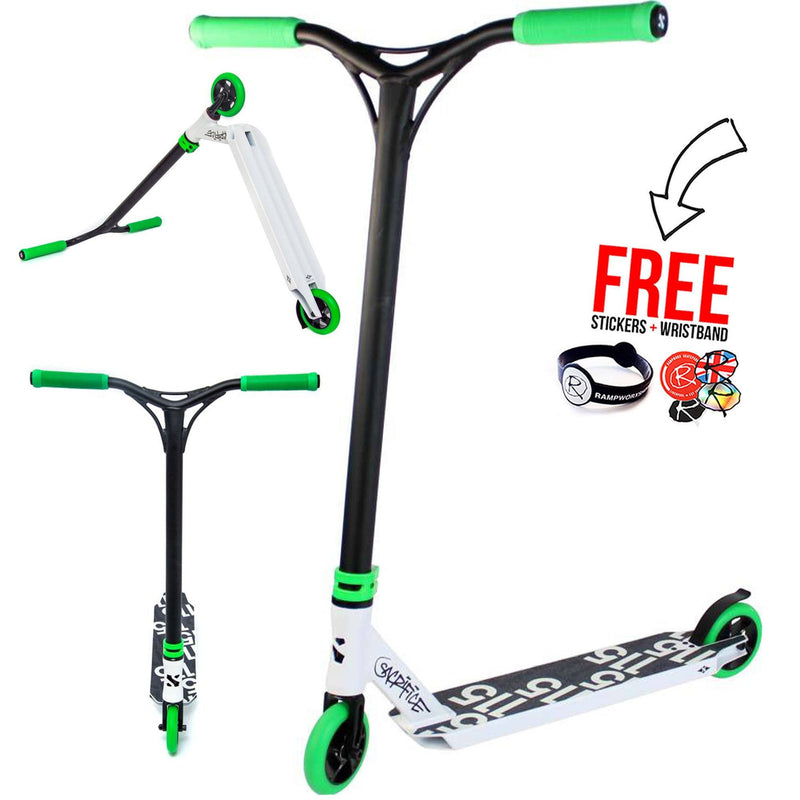 Sacrifice Scooters Flyte 115 Complete Stunt Scooter, White/Green Stunt Scooter Sacrifice 
