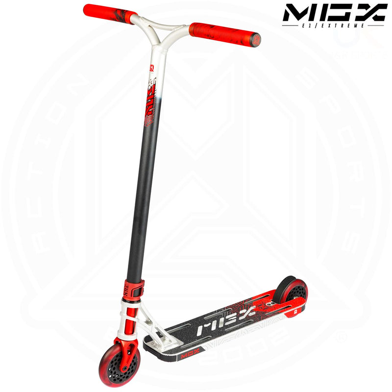 Madd Gear MGX E1 Extreme 5.0 Freestyle Complete Stunt Scooter, Silver/Red