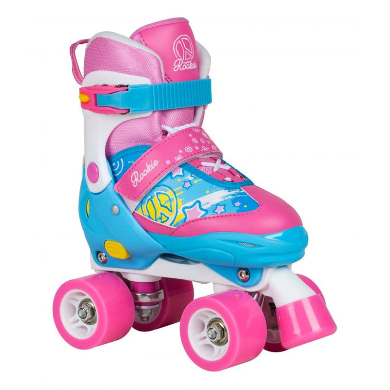 Rookie Adjustable Kids Roller Skate Fab - Pink/Blue Kids Skates Rookie JNR 8-11 