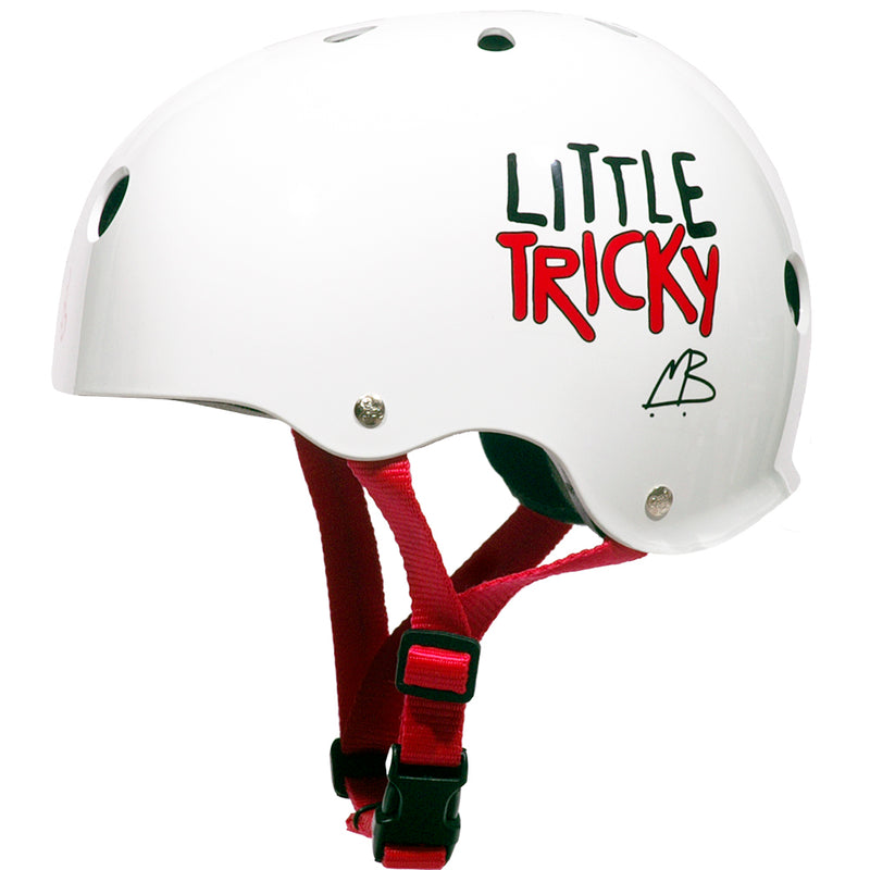 Triple 8 Protection Little Tricky Jr Skate/BMX Helmet, Gloss White Finish