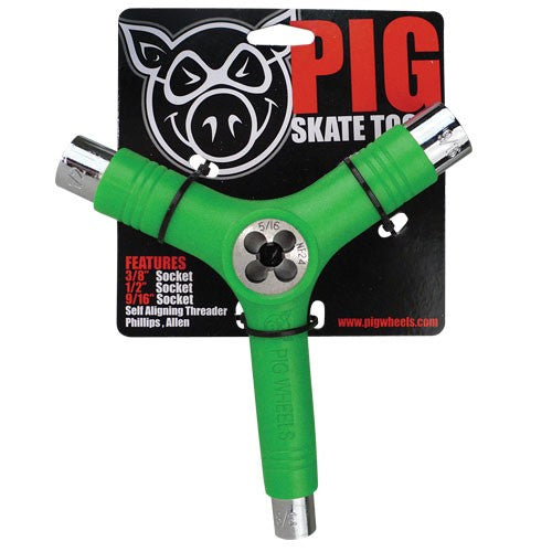 Pig Skateboards Essential Re threader Skateboard Tool, Green