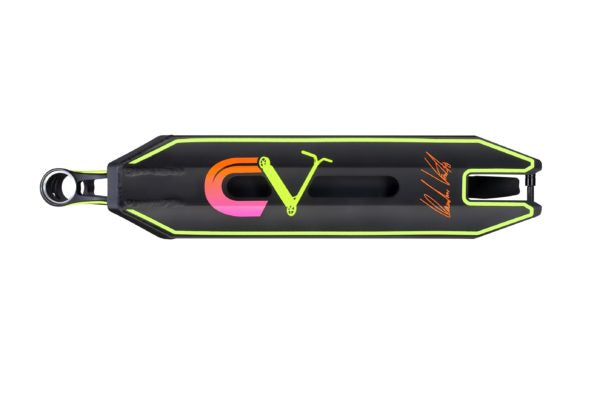 Claudius Vertesi Scooters Signature Stunt Scooter Deck 19.5", Black/Neon