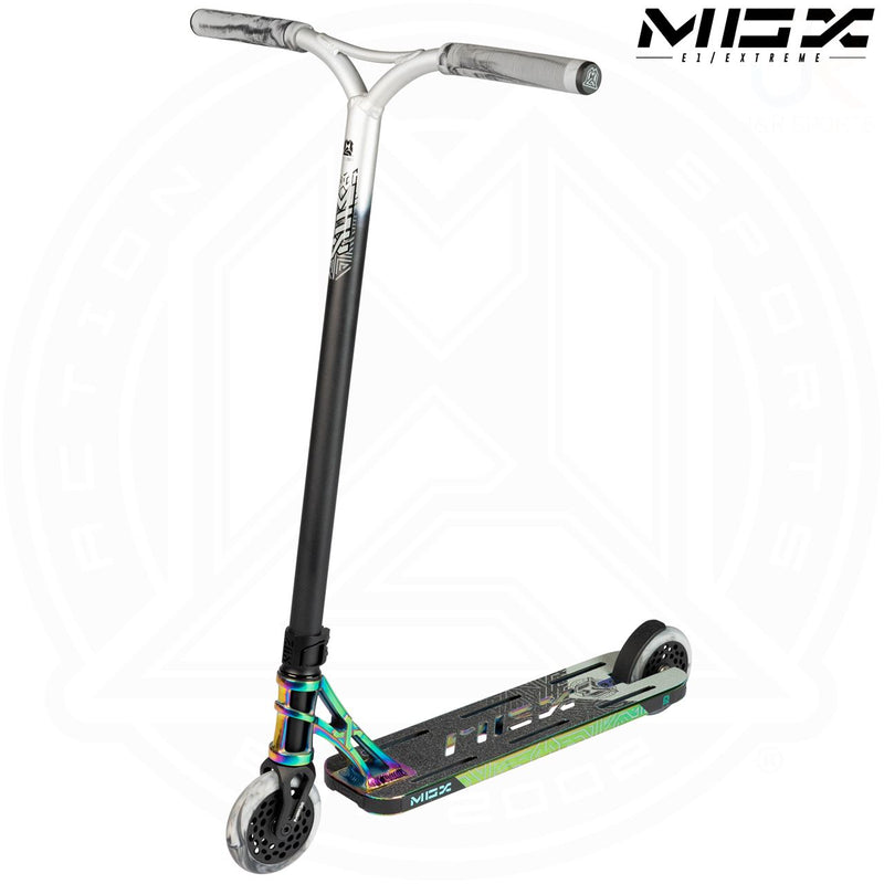 Madd Gear MGX E1 Extreme 5.0 Freestyle Complete Stunt Scooter, Neo Chrome