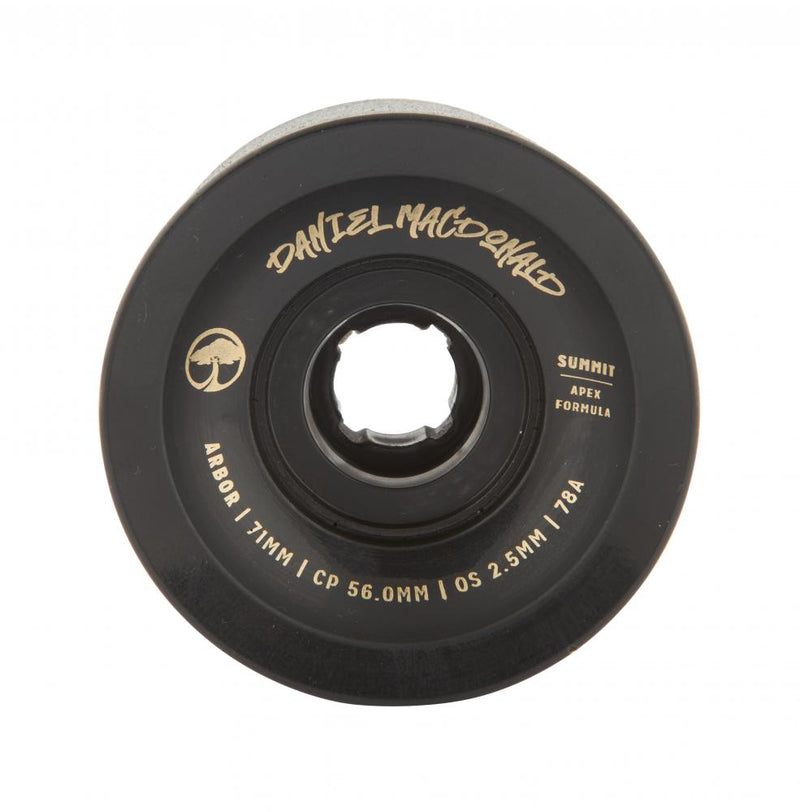 Arbor Longboards Summit Daniel MacDonald 78a 71mm Signature Skateboard Wheel, Black