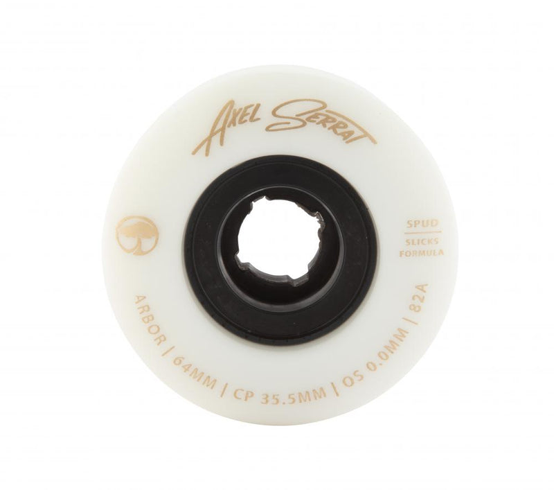 Arbor Skateboards Axel Serrat Spud Wheels 82a 64mm, White  (Set Of 4)