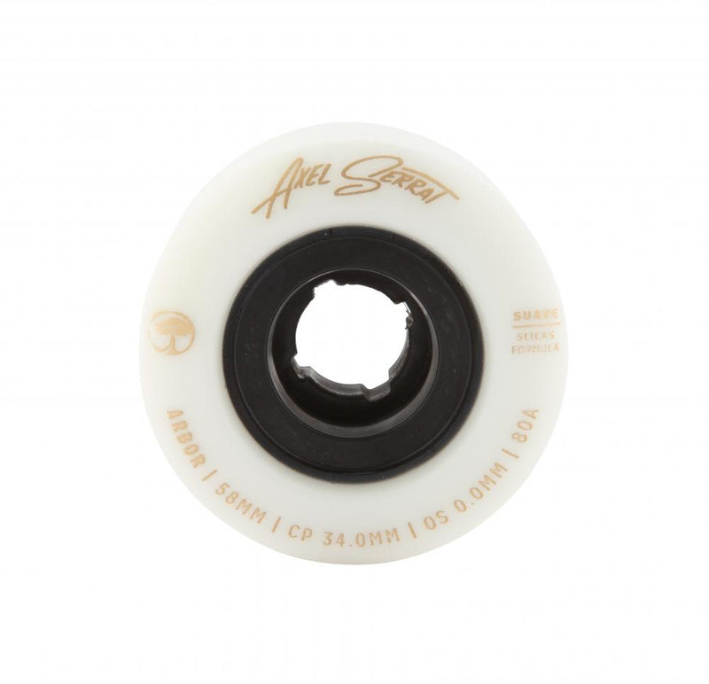 Arbor Skateboards Axel Serrat Suave Signature Wheels 80a 58mm, White  (Set Of 4)