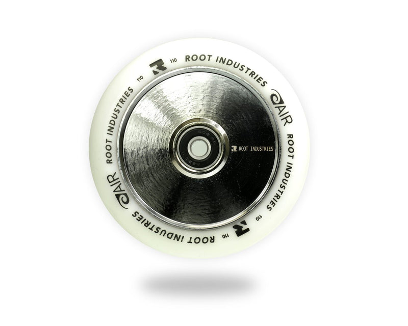 Root Industries Scooters Air Stunt Scooter Wheels 110mm , White/Chrome Scooter Wheels Root Industries 