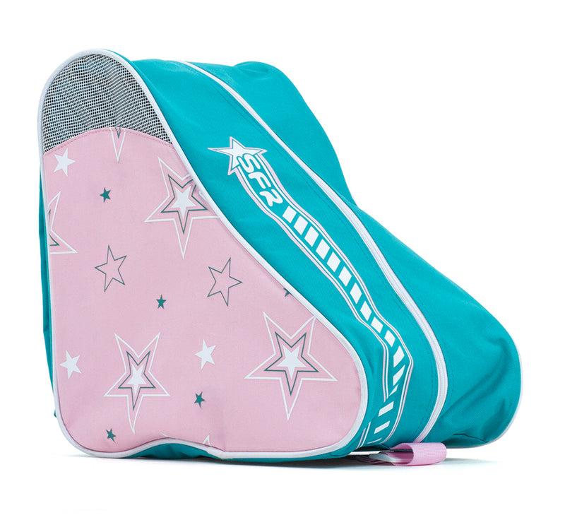 SFR Skates Star Bag Quad/Ice Skate Bag, Pink/Green