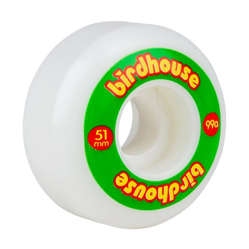 Birdhouse Skateboards Classic Logo Skateboard Wheels 51mm, White  (Set Of 4)