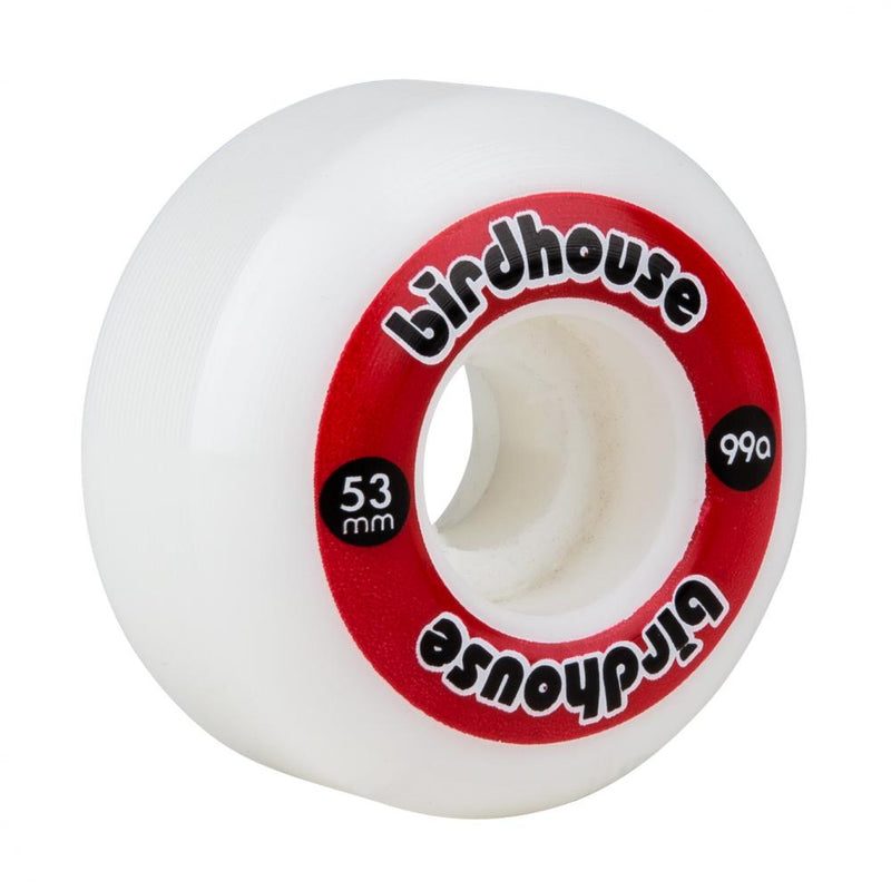 Birdhouse Skateboards Classic Logo Skateboard Wheels 53mm, White  (Set Of 4)