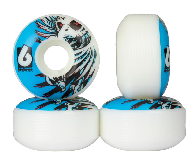 Birdhouse Skateboards Hawk Spiral	 52mm Skateboard Wheels, White (Set Of 4)