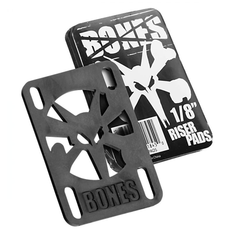 Bones Hardware Skateboard/Longboard Riser Pads 1/8", Black Skatebaord Parts Bones 