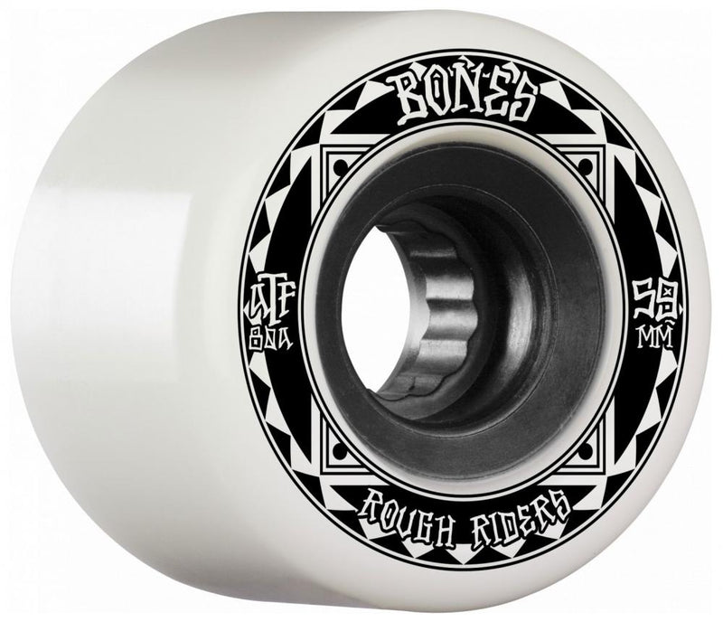 Bones Wheels ATF Rough Riders 80A Skateboard Wheels White, 59mm  (Set Of 4)