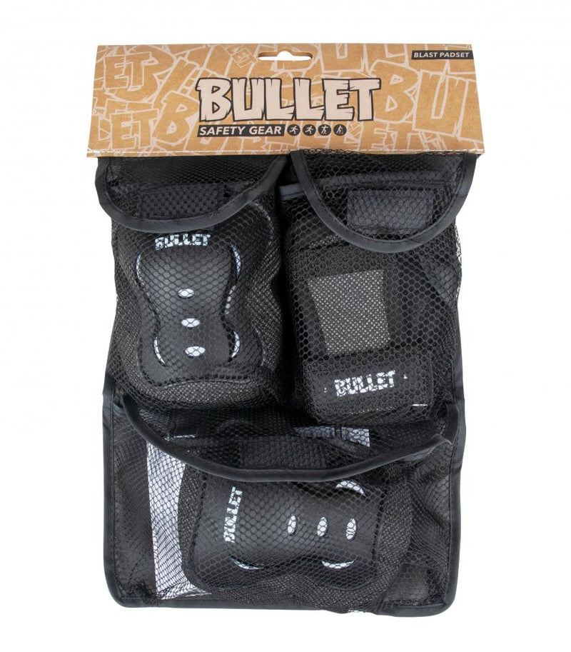 Bullet Safety Gear Blast Recreational Skate/BMX Padset, Black/White