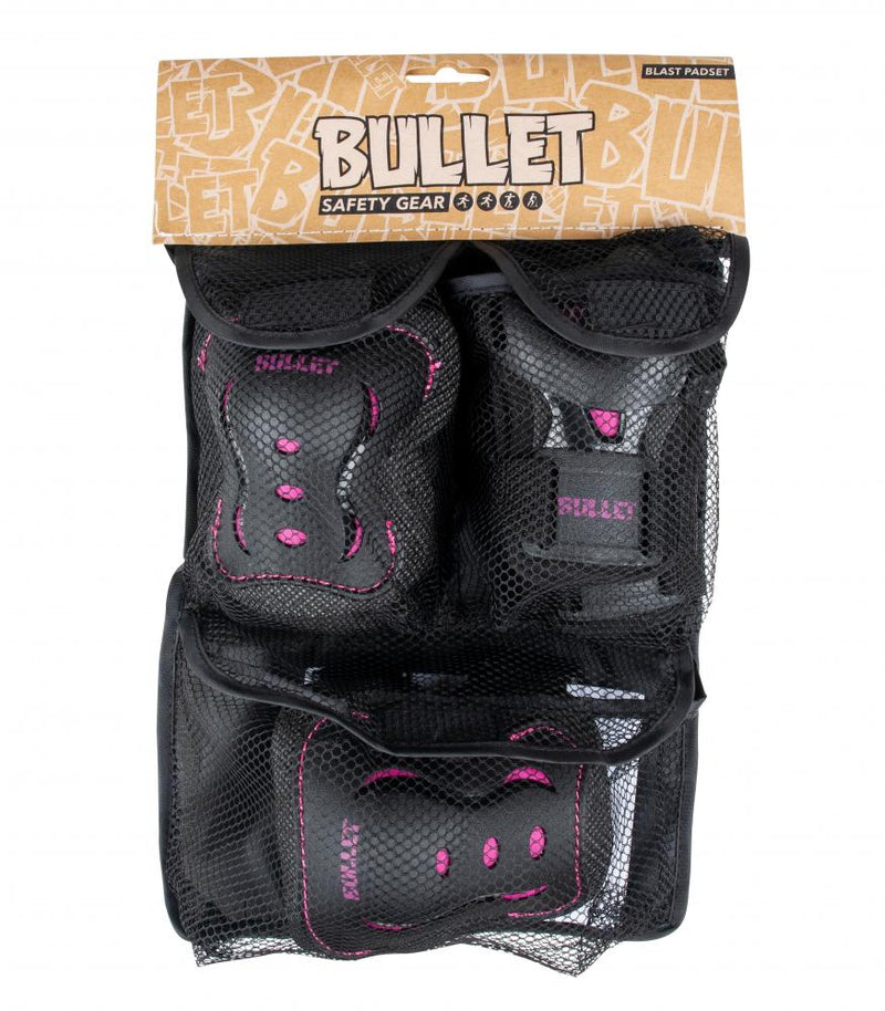 Bullet Safety Gear Blast Recreational Skate/BMX Padset, Black/Pink