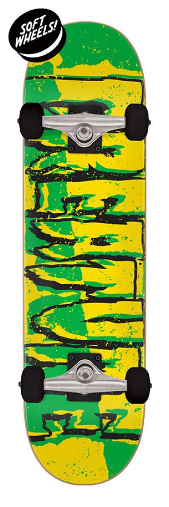Creature Skateboards Large Outline Logo Sk8 Complete Skateboard 7.5", Green/Yellow