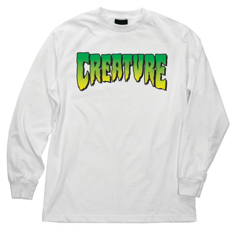 Creature Skateboards Classic Logo Skateboard L/S T-Shirt, White