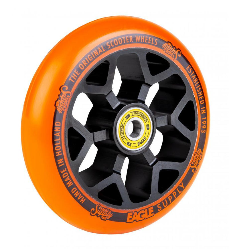 Eagle Supply 110mm Pro Stunt Scooter Wheel, Standard 6m Core - Black/Orange Scooter Wheels Eagle Supply Co 