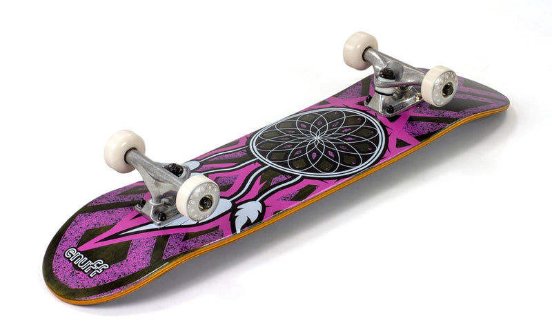 Enuff Skateboards Dreamcatcher Mini Complete Skateboard 7.25", Grey/Pink