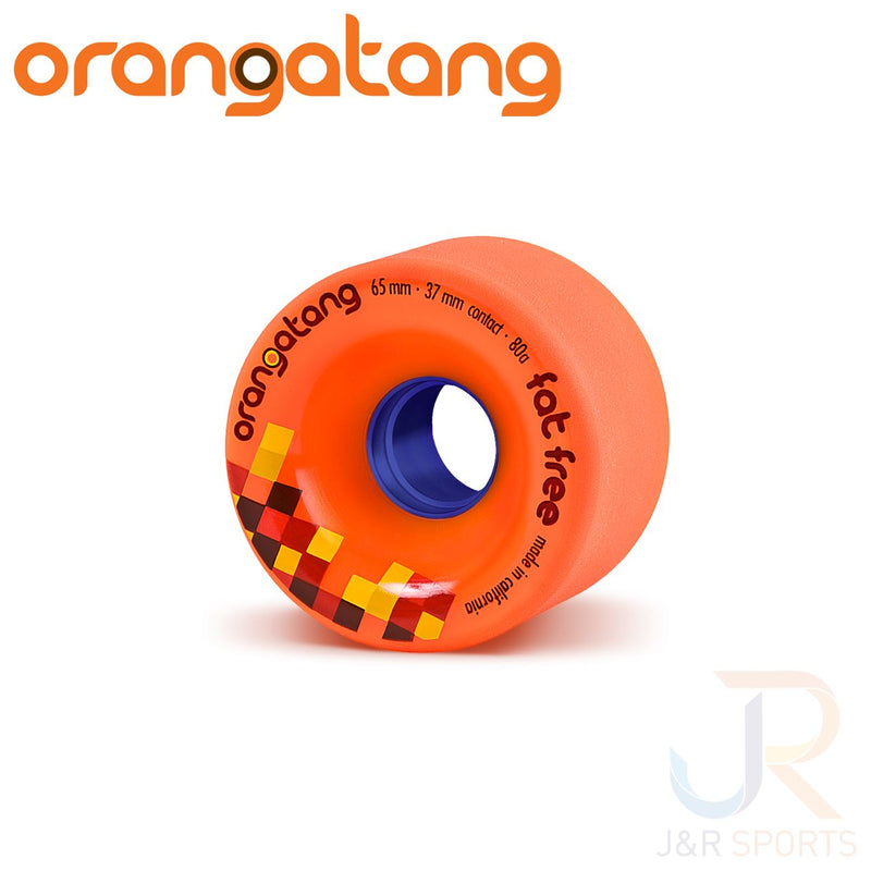 Orangatang Fat Free Cruiser Wheel, Orange 65mm 80a  (Set Of 4)