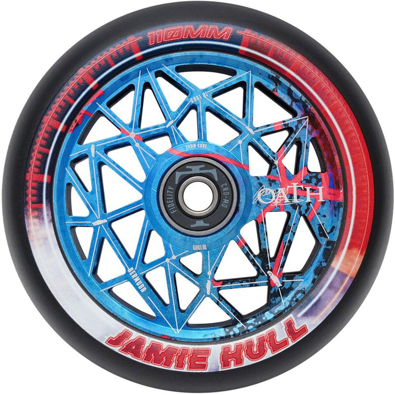 Oath Components Jamie Hull Bermuda 110mm Wheels, Black/Blue/Red Scooter Wheels Oath 