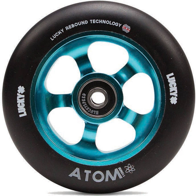 Lucky Scooter Atom Stunt Scooter Wheel 110mm, Black/Teal Scooter Wheels Lucky 