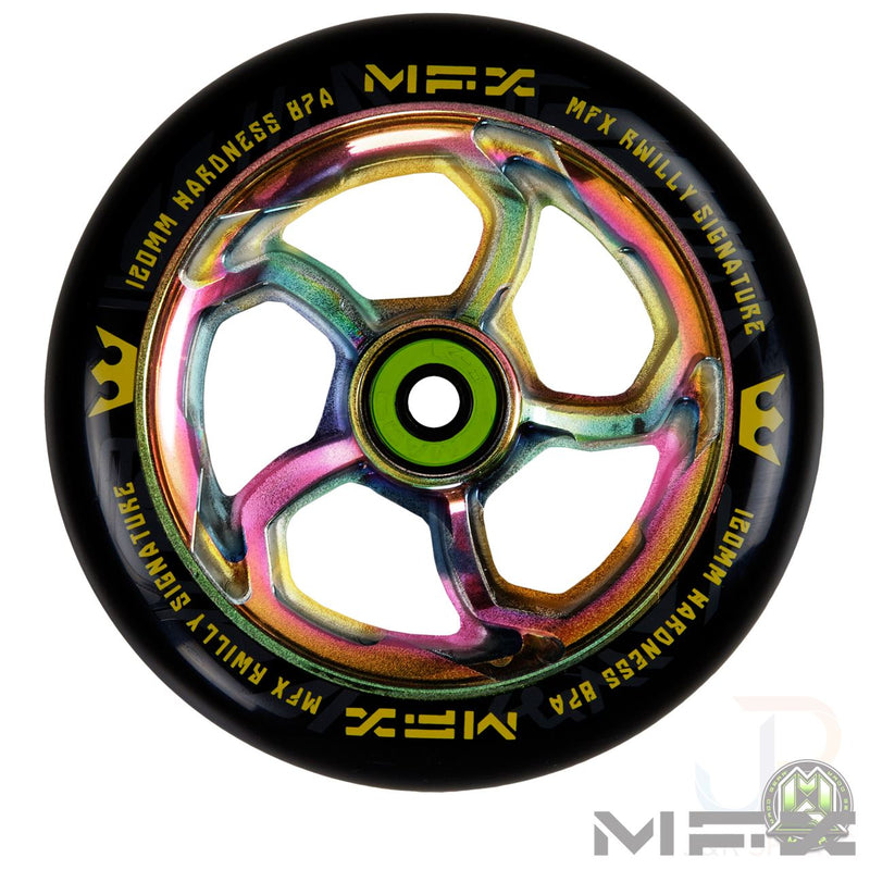 MGP Scooters MFX R Willy Hurricane Signature 120mm Stunt Scooter Wheels, Neo Chrome