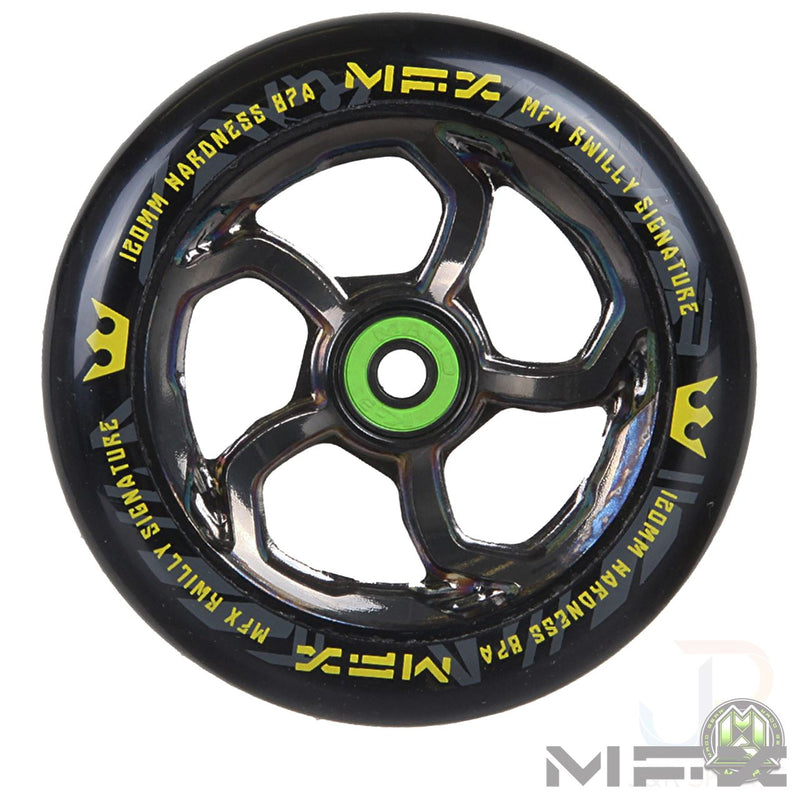 MGP Scooters MFX R Willy Hurricane Signature 120mm Stunt Scooter Wheels, Nickel