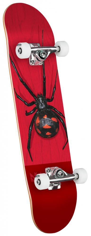 Mini Logo Skateboards Poison Black Widow Complete Skateboard, Red