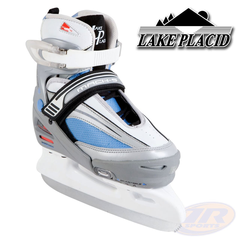 Lake Placid Adjustable Mach 5 Ice Skates, Grey/Sky Blue