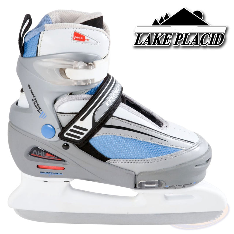 Lake Placid Adjustable Mach 5 Ice Skates, Grey/Sky Blue