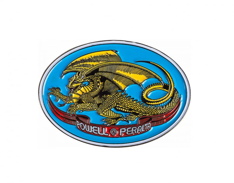 Powell Peralta Skateboard Cab Oval Dragon Label Skateboard Pin Badge, Multi
