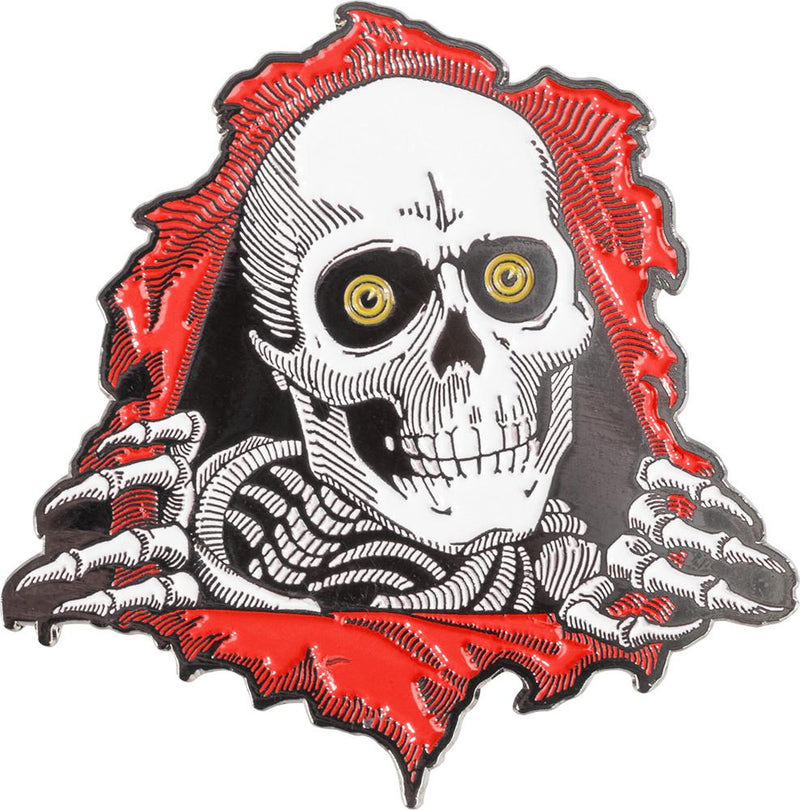 Powell Peralta Skateboard Ripper Red 2 Skateboard Pin Badge, Multi