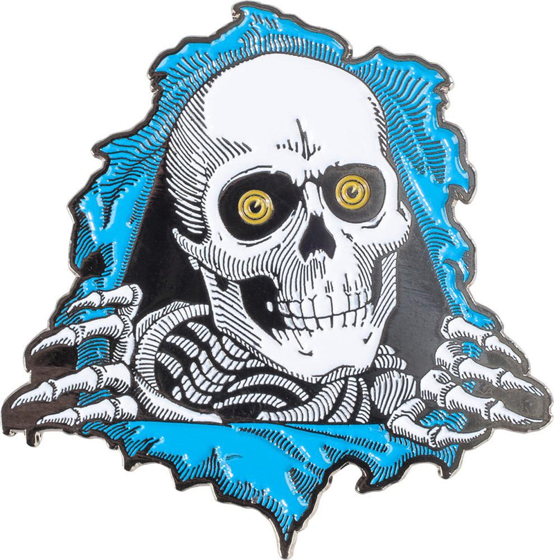 Powell Peralta Skateboard Ripper Blue 3 Skateboard Pin Badge, Blue