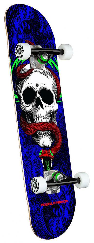 Powell Peralta Skull & Snake One Off 7.75" Complete Skateboard, Royal
