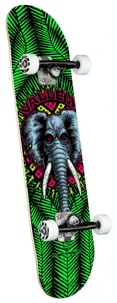 Powell Peralta Vallely Elephant 8" Complete Skateboard, Green