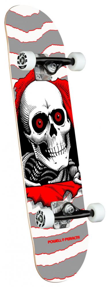 Powell Peralta Ripper One Off 8" Complete Skateboard, Silver