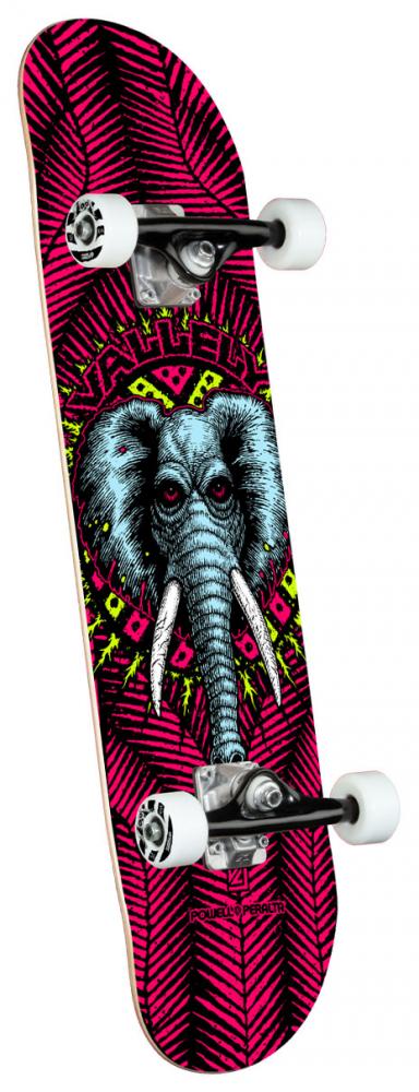 Powell Peralta Vallely Elephant 8.25" Complete Skateboard, Pink