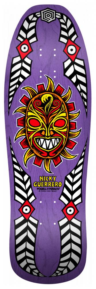 Powell Peralta Skateboards Nicky Guerrero Mask Shape 279 10" Skateboard Deck, Purple