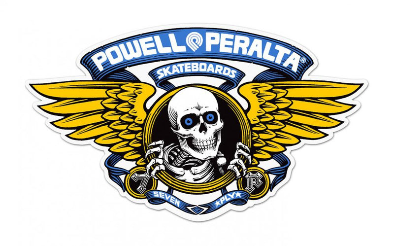 Powell Peralta Skateboards Winged Ripped Ramp Sticker 12", Blue