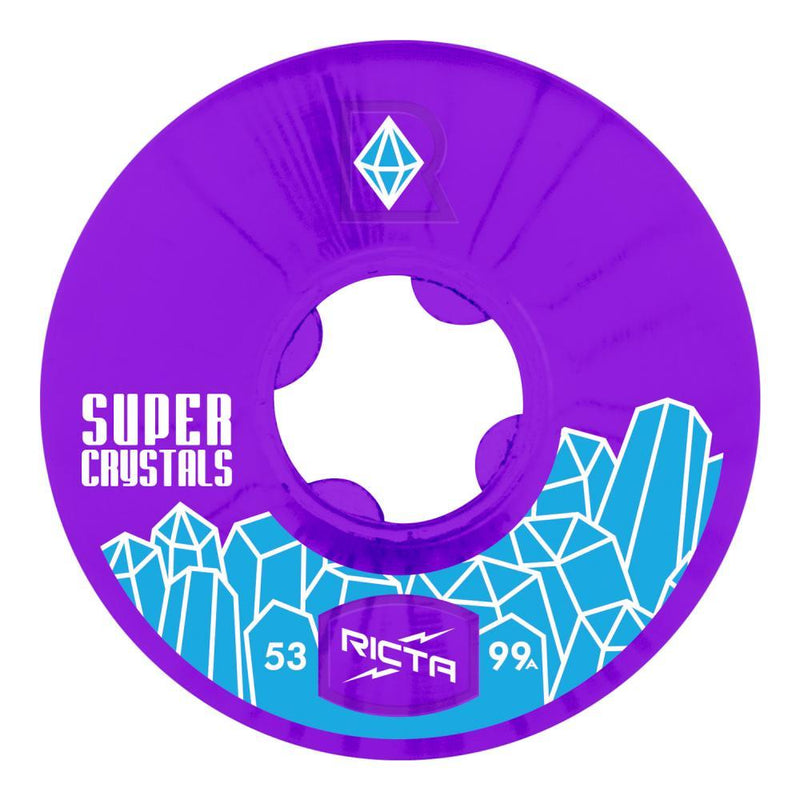 Ricta Wheels Super Crystals 99a Purple Skateboard Wheels 53mm Skateboard Wheels Ricta 